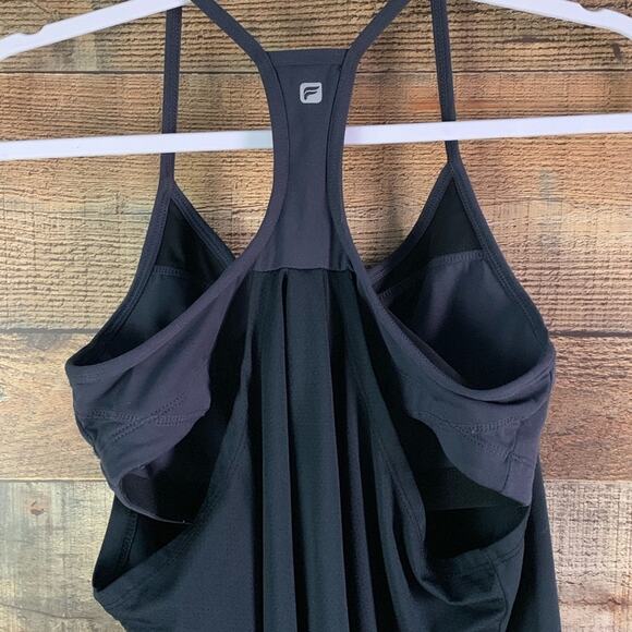 Fabletics Black Racerback Tank Top Gray Shelf Bra Size Small - Picture 4 of 4